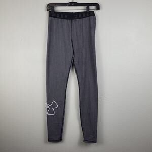 Under Armour Womens Black White Checks Activewear‎ Compression Leggings Sz Small